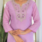 The52 Women's Gorgeous Rayon Embroidery work Straight Kurta with Pant and Dupatta Set - Swadesiicart