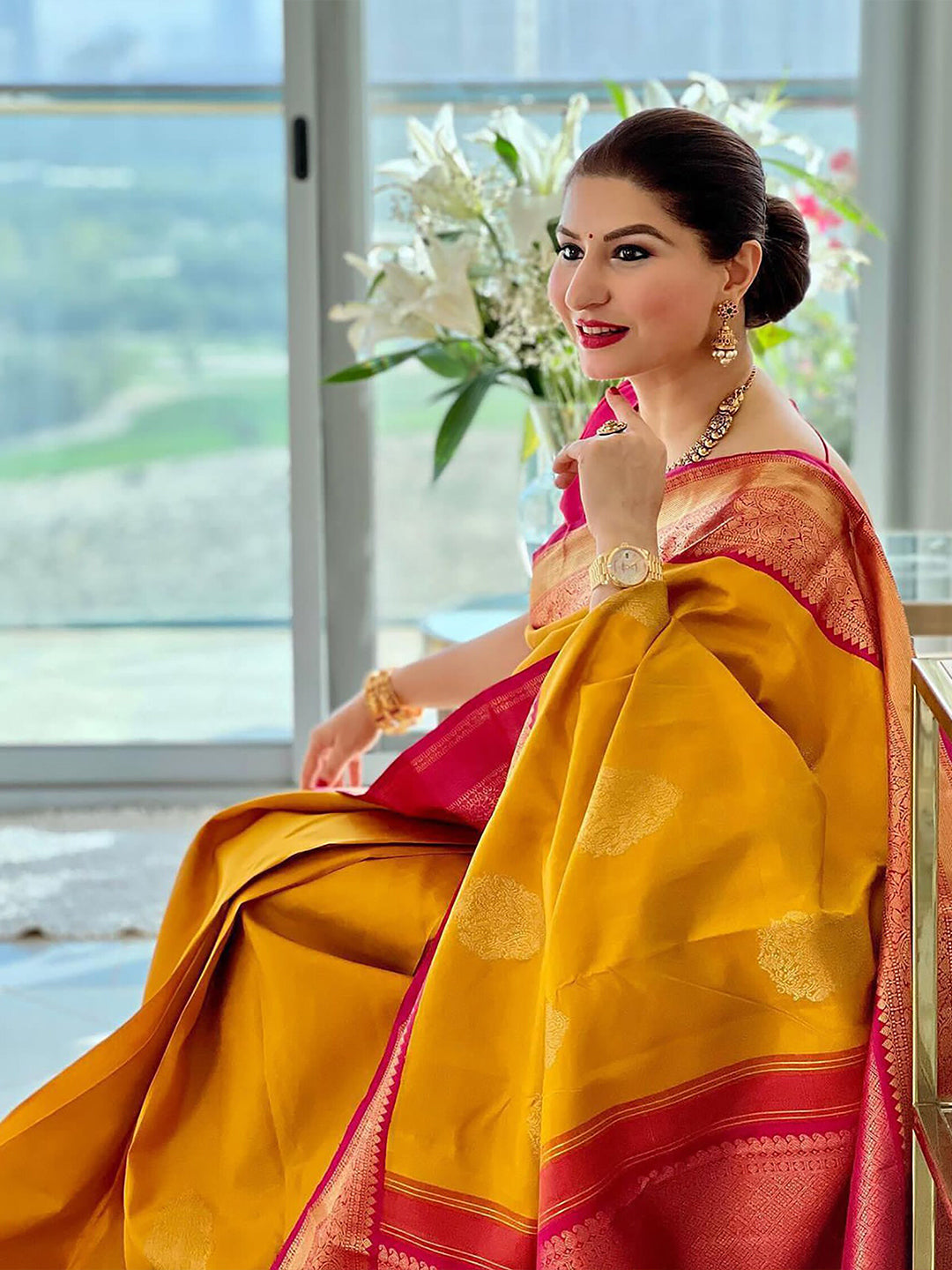 Kalini Ethnic Motifs Woven Design Zari Silk Cotton Banarasi Saree | Swadesiicart
