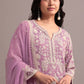Anaita Pink Embroidered Faux Georgette Sharara Suit