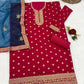 Anaita Pink Embroidered Viscose Patiala Salwar Suit