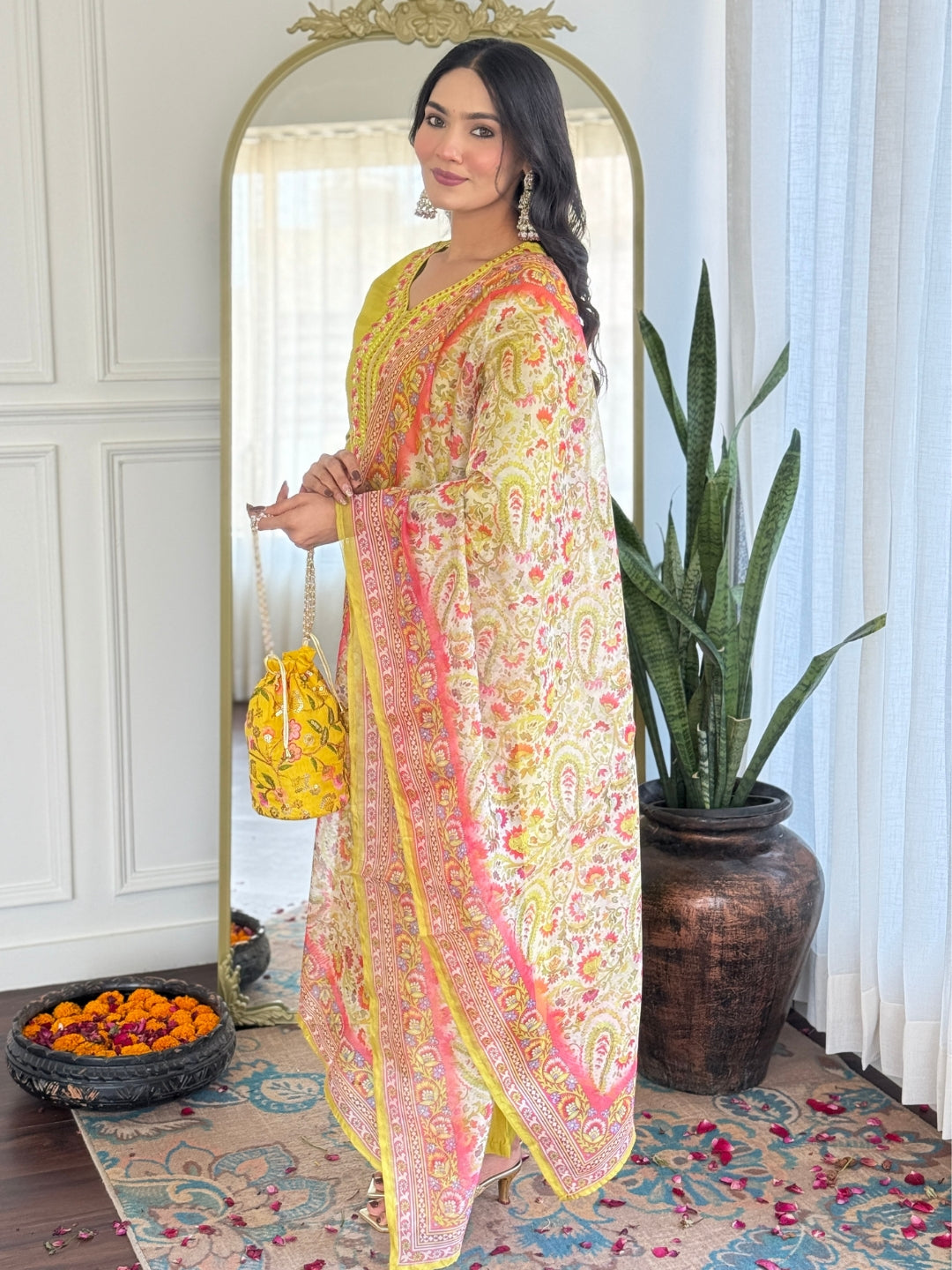 The52 Women's Gorgeous Rayon Embroidery work Straight Kurta with Pant and Dupatta Set - Swadesiicart