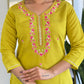 The52 Women's Gorgeous Rayon Embroidery work Straight Kurta with Pant and Dupatta Set - Swadesiicart