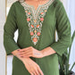 The52 Women's Gorgeous Rayon Embroidery work Straight Kurta with Pant and Dupatta Set - Swadesiicart