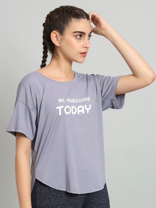 MKH Typography Printed Relaxed Fit Dri-Fit T-shirt - Swadesiicart
