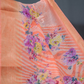 Shades of Light Peach With Floral Print Semi Chanderi Saree By Gayathri Reddy Designer Studio | Swadesiicart