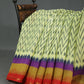 Shades of Light Apple Green And Orange Colour Blouse Ikat Design Semi Chanderi Saree By Gayathri Reddy Designer Studio | Swadesiicart