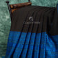 Black And Ink Blue Colour Contrast Thread Border Khadi Cotton Saree By Gayathri Reddy Designer Studio | Swadesiicart