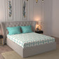 MYTRIDENT Moments White Blue Ethnic Motifs Pure Cotton 120 TC Bedsheet 2 Pillow Covers - Swadesiicart
