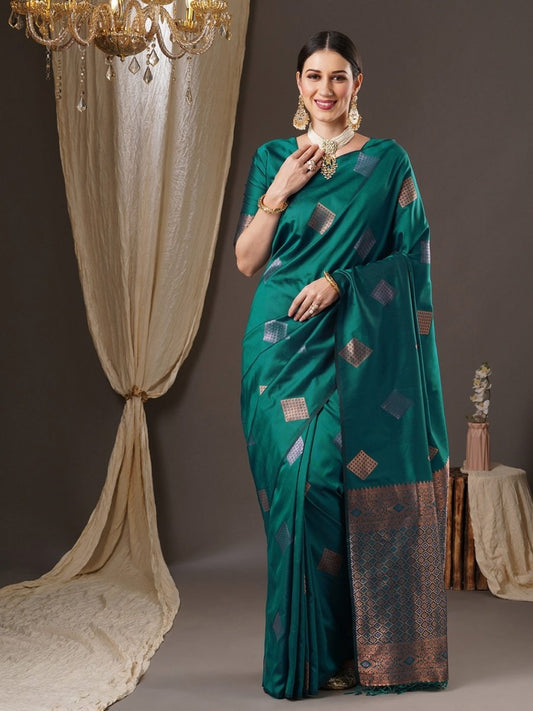 Anouk Zari Silk Blend Banarasi Saree | Swadesiicart