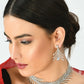 Mominos Fashion Johar Kamal Silver-Plated American Diamond White Choker Set | Swadesiicart