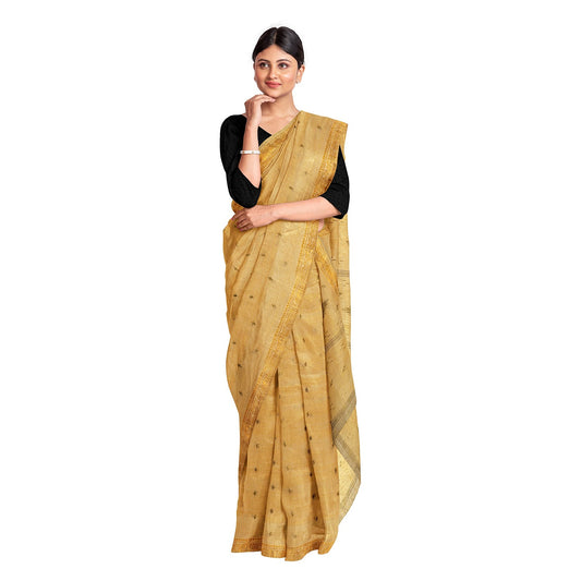Exclusive Collection 100% Pure Cotton Brown Saree With Printed Work - Swadesiicart