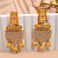 New Stylish Meenakari Yellow Jhumki Earring for Womens by House of Ree | Swadesiicart