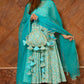 Pomcha Jaipur Noor Blue Cotton Angrakha Set | Swadesiicart