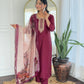 The52 Women's Gorgeous Rayon Embroidery Straight Kurta with Pant And Dupatta Set - Swadesiicart