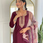 The52 Women's Gorgeous Rayon Embroidery Straight Kurta with Pant And Dupatta Set - Swadesiicart