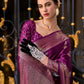 Anaita Violet Silk Tissue Zari Weaving Work Saree With Blouse Piece