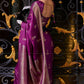 Anaita Violet Silk Tissue Zari Weaving Work Saree With Blouse Piece