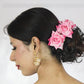 Baby Pink Velvet Rose Gajra