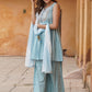 Kalini Ethnic Motifs Printed Thread Work A-Line Kurta With Sharara & Dupatta | Swadesiicart