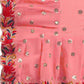 Lorenvalley Fashion Peach Faux Georgette Ruffle Saree with Fancy Sequence work & Blouse - Swadesiicart