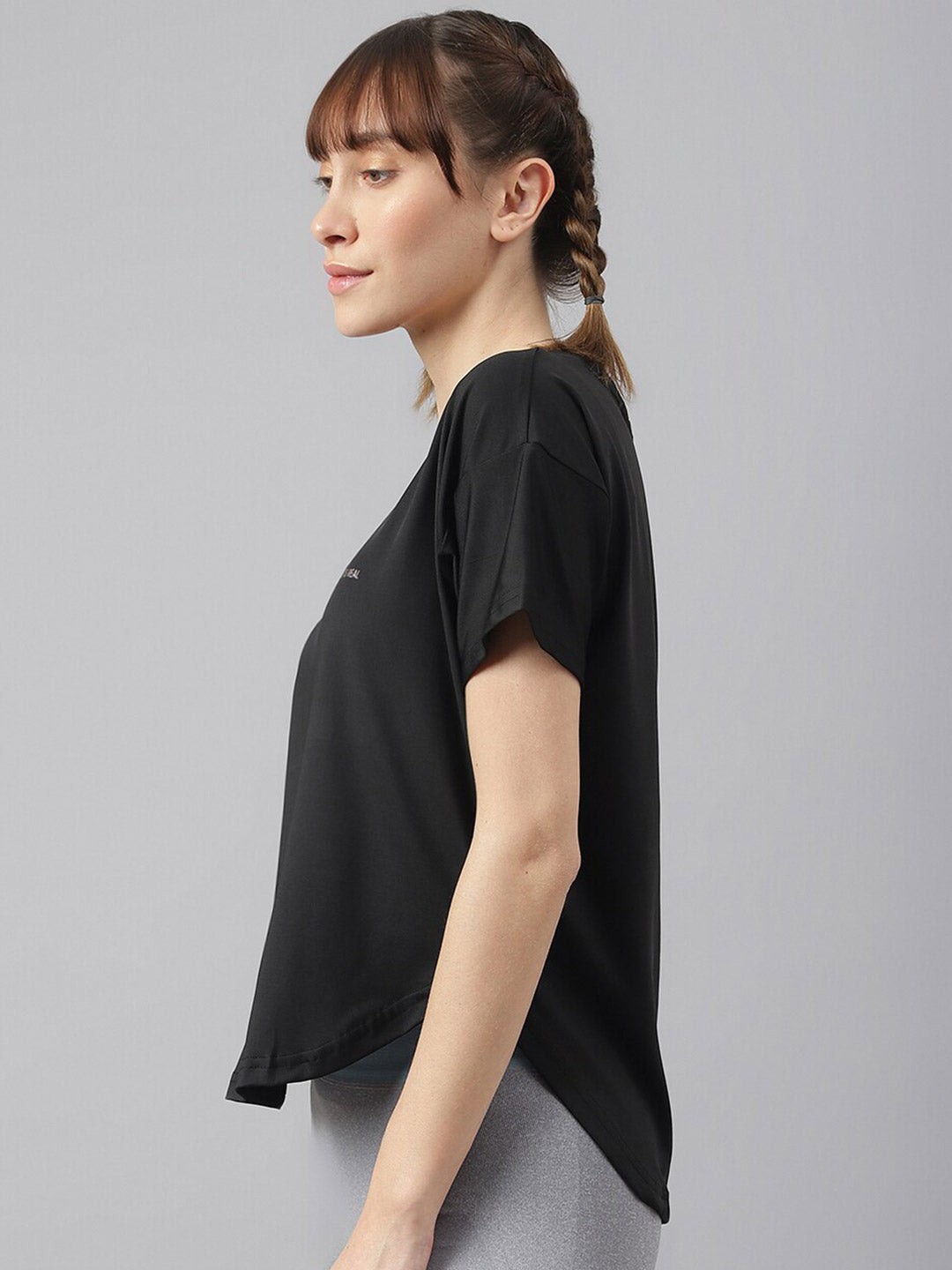 MKH Women Typography Printed Drop-Shoulder Sleeves Dri-FIT Sports T-shirt - Swadesiicart