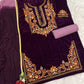 Anaita Lavender-Purple Embroidery Sequence & Thread Work Velvet Salwar Suit