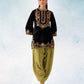 Anaita Mustard-Black Embroidery Sequence & Thread Work Velvet Salwar Suit