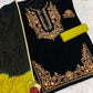 Anaita Mustard-Black Embroidery Sequence & Thread Work Velvet Salwar Suit
