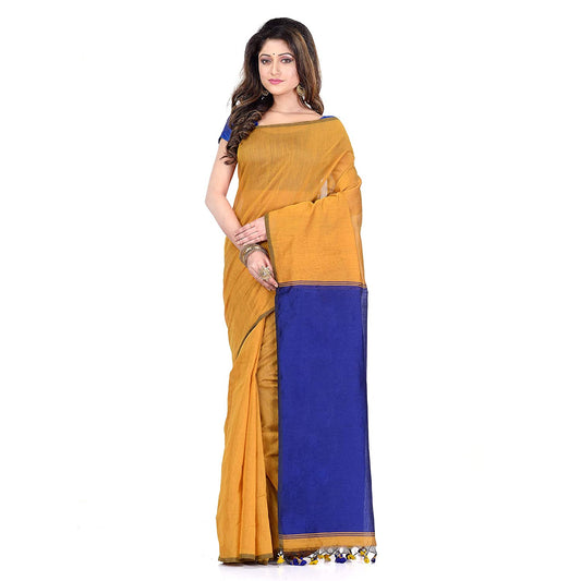 Desh Bidesh Women's Bengal Khadi Ghicha Handloom Cotton Silk Saree With Blouse Piece | Swadesiicart