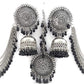 Silver-Plated Alloy Silver Black Earrings With Hair Extension - The Pari - The Pari - Dinesh Associates