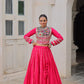 Lorenvalley Fashion Pink Roman Silk with Attractive Gota-Patti Lace Lehenga Choli | Swadesiicart
