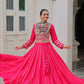 Lorenvalley Fashion Pink Roman Silk with Attractive Gota-Patti Lace Lehenga Choli | Swadesiicart