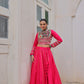 Lorenvalley Fashion Pink Roman Silk with Attractive Gota-Patti Lace Lehenga Choli | Swadesiicart