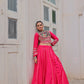 Lorenvalley Fashion Pink Roman Silk with Attractive Gota-Patti Lace Lehenga Choli | Swadesiicart