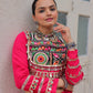 Lorenvalley Fashion Pink Roman Silk with Attractive Gota-Patti Lace Lehenga Choli | Swadesiicart
