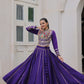 Lorenvalley Fashion Purple Roman Silk with Attractive Gota-Patti Lace Lehenga Choli | Swadesiicart