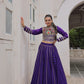 Lorenvalley Fashion Purple Roman Silk with Attractive Gota-Patti Lace Lehenga Choli | Swadesiicart