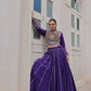 Lorenvalley Fashion Purple Roman Silk with Attractive Gota-Patti Lace Lehenga Choli | Swadesiicart