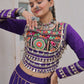 Lorenvalley Fashion Purple Roman Silk with Attractive Gota-Patti Lace Lehenga Choli | Swadesiicart