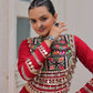 Lorenvalley Fashion Red Roman Silk with Attractive Gota-Patti Lace Lehenga Choli | Swadesiicart