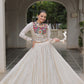 Lorenvalley Fashion White Roman Silk with Attractive Gota-Patti Lace Lehenga Choli | Swadesiicart