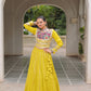 Lorenvalley Fashion Yellow Roman Silk with Attractive Gota-Patti Lace Lehenga Choli | Swadesiicart