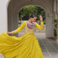 Lorenvalley Fashion Yellow Roman Silk with Attractive Gota-Patti Lace Lehenga Choli | Swadesiicart