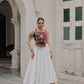 Lorenvalley Fashion White Roman Silk with Attractive Gota-Patti Lace Lehenga Choli | Swadesiicart