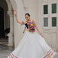 Lorenvalley Fashion White Roman Silk with Attractive Gota-Patti Lace Lehenga Choli | Swadesiicart