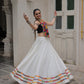 Lorenvalley Fashion White Roman Silk with Attractive Gota-Patti Lace Lehenga Choli | Swadesiicart