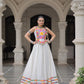 Lorenvalley Fashion White Roman Silk with Attractive Gota-Patti Lace Lehenga Choli | Swadesiicart