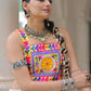 Lorenvalley Fashion White Roman Silk with Attractive Gota-Patti Lace Lehenga Choli | Swadesiicart