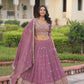 Lorenvalley Fashion Onion Pink Faux Georgette With Sequins & Zari Multi Embroidered work Lehenga Choli with Dupatta - Swadesiicart