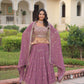 Lorenvalley Fashion Onion Pink Faux Georgette With Sequins & Zari Multi Embroidered work Lehenga Choli with Dupatta - Swadesiicart